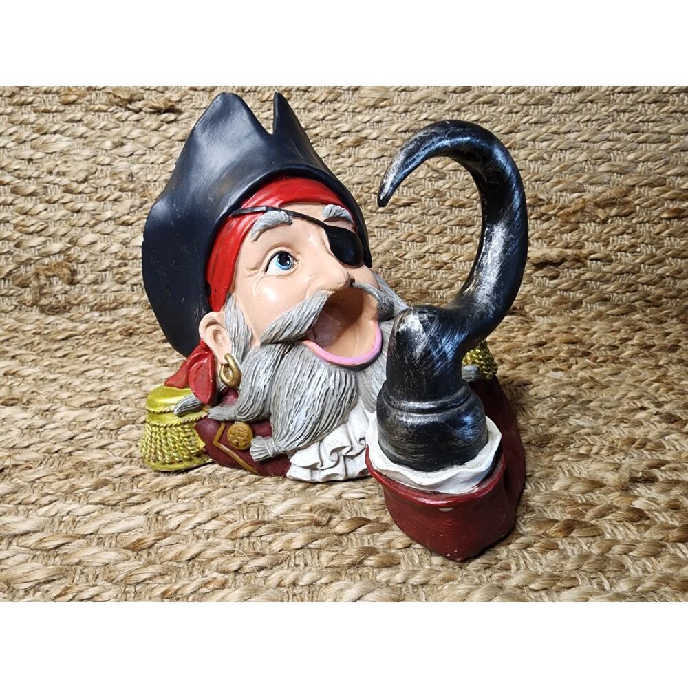 Beachcombers Pirate Hook Wine Bottle Holder Resin Figurine Kitchen Bar Decor